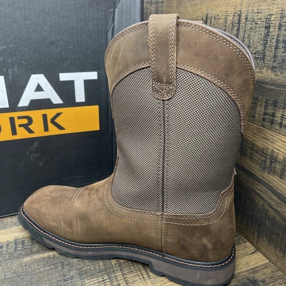 Ariat Groundbreaker H2O Wide Square Toe Steel Toe Palm Brown  Men's Sz 12EE